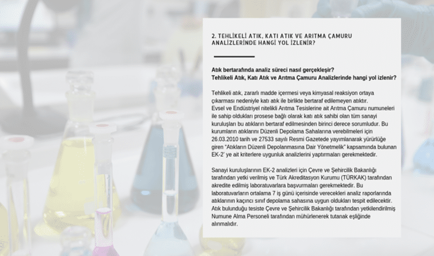 tehlikeli atık arıtma çamuru analizlerinde hangi yol izlenir